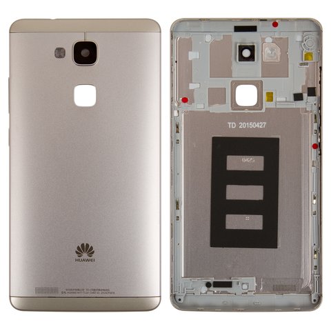 Задня панель корпуса для Huawei Ascend Mate 7, золотиста, з боковою кнопкою, без лотка SIM карти
