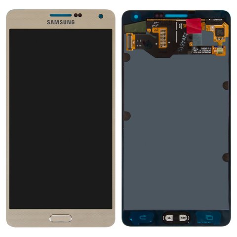 Дисплей для Samsung A700 Galaxy A7, золотистый, без рамки, Оригинал переклеено стекло 