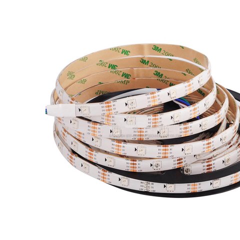 Світлодіодна стрічка RGB SMD5050, WS2813 біла, з управлінням, IP65, 5 В, 30 діодів м, 5 м