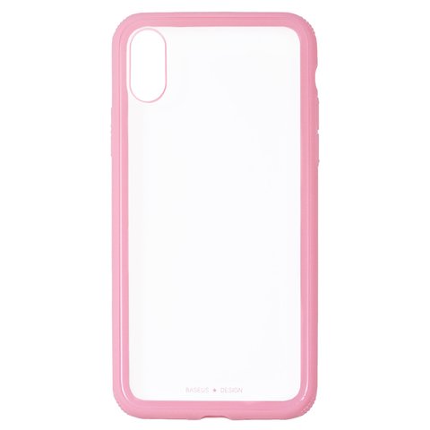 Чехол Baseus для iPhone XS, розовый, прозрачный, пластик, #WIAPIPH58 YS04