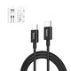USB кабель Hoco X23 Type-C to Type-C, USB тип-C, 100 см, 3 A, чорний, #6957531072881