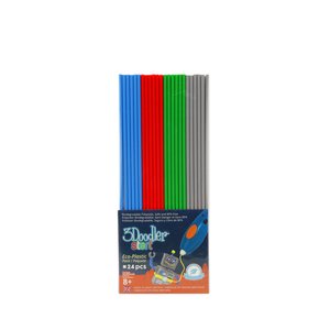 Набір стрижнів для 3D Ручки 3Doodler Start 24 шт: сірий, блакитний, зелений, червоний 