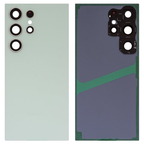 Задняя панель корпуса для Samsung S928 Galaxy S24 Ultra, зеленая, со стеклом камеры, titanium green