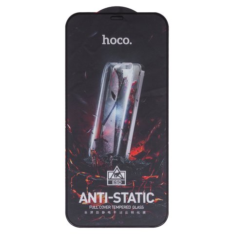 Защитное стекло Hoco G10 для Apple iPhone 12 Pro Max, Full Glue, Anti Static, без упаковки , черный, cлой клея нанесен по всей поверхности