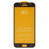 Защитное стекло для Samsung J730 Galaxy J7 (2017), совместимо с чехлом, Full Glue, (без упаковки), черный