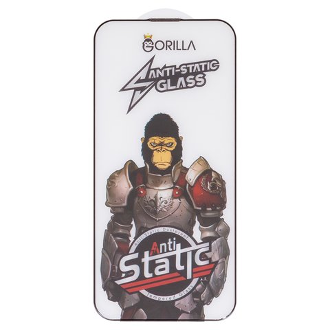Защитное стекло Gorilla для Apple iPhone 14 Pro Max, iPhone 15 Plus, iPhone 16 Plus, совместимо с чехлом, Full Glue, Anti Static, черный