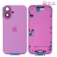 Корпус для iPhone 16, рожевий, з тримачем SIM-карти, з боковими кнопками, Original (PRC), EU version