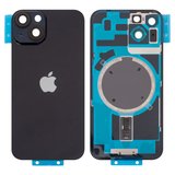 Задня панель корпуса для iPhone 14, чорна, із склом камери, Original (PRC), Midnight, small hole
