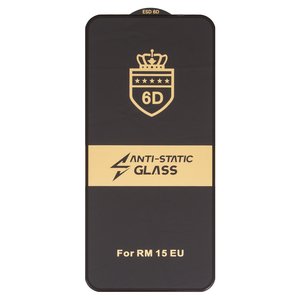 Захисне скло ESD 6D для Xiaomi Poco M7 4G, Redmi 15 4G, Redmi 15 5G, сумісне з чохлом, Full Glue, Anti Static, без упаковки , чорний, EU version