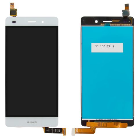 Pantalla LCD puede usarse con Huawei P8 Lite ALE L21 , blanco, sin marco, Original PRC 