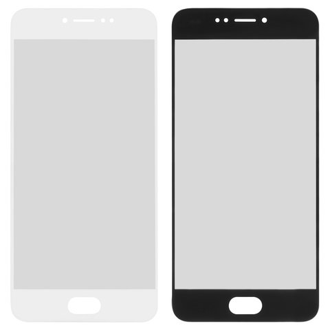Housing Glass compatible with Meizu Pro 6s, white 