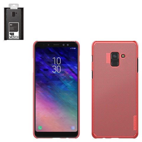 Case Nillkin Air Case compatible with Samsung A730F Galaxy A8+ 2018 , red, perforated, plastic  #6902048153943