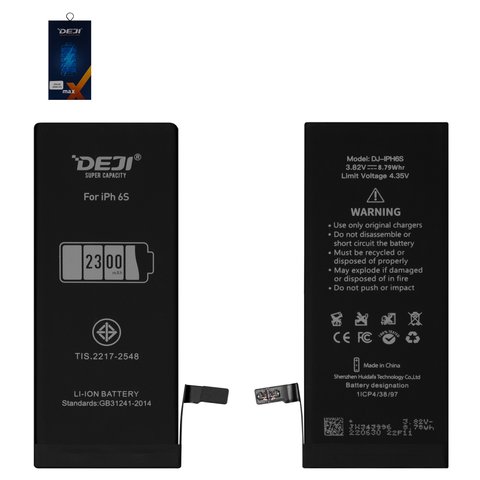 Batería Deji puede usarse con Apple iPhone 6S, Li ion, 3.82 V, 2300 mAh, mayor capacidad, original IC