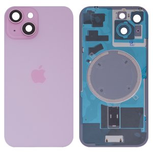 Housing Back Cover compatible with iPhone 15, pink, with camera lens, Original PRC  