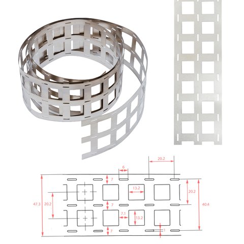 Nickel Tape for Battery Welding 18650 3P, 0.2 mm, 20.2 mm, 1 m, nickel plated steel 