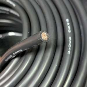 Wire In Silicone Insulation 5AWG, 20.1 mm², 1 m, black, UL3135 