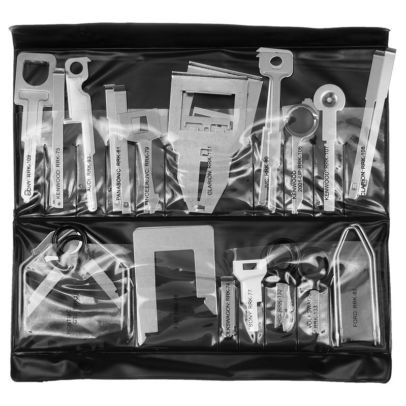 Aftermarket and OEM Head Unit Removal Tool Kit (Stainless Steel, 38 pcs.) Car Solutions