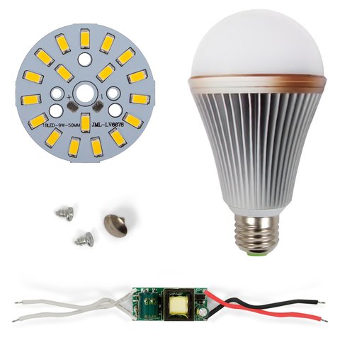 LED Light Bulb DIY Kit SQ Q24 5730 9 W warm white, E27 , Dimmable
