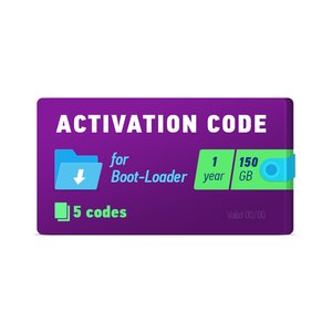 Boot Loader 2.0 Activation Code 1 year, 5 codes x 150 GB 