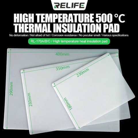 Insulation Mat RELIFE RL 170B, silicone, 230 mm, 350 mm, 500 °C