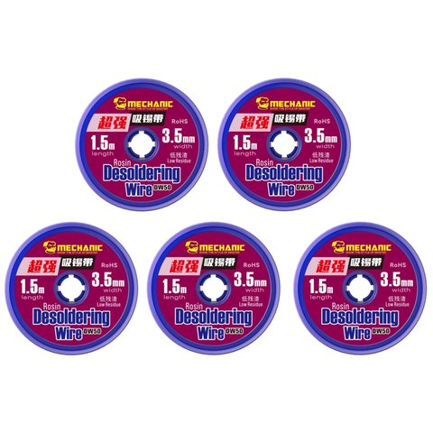 Desoldering Wick Mechanic DW50 3515, W. 3.5 mm, L  1.5 m,  5 pcs Promo Set 