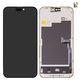 LCD compatible with iPhone 15 Pro Max, (black, with frame, HC, without IC, (AMOLED), DD-OLED soft, 120Hz)
