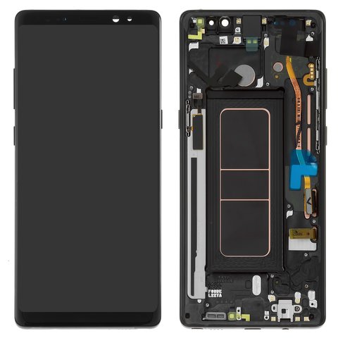 Pantalla LCD puede usarse con Samsung N950F Galaxy Note 8, negro, con marco, Original PRC , original glass, midnight black