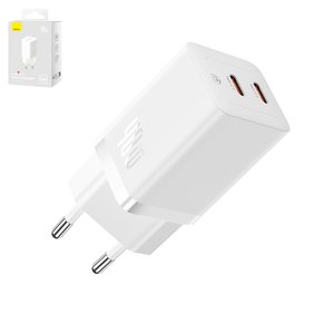 Adaptador de red Baseus GaN5 Pro, 40 W, Quick Charge, blanco, 2 puertos, #CCGP180102