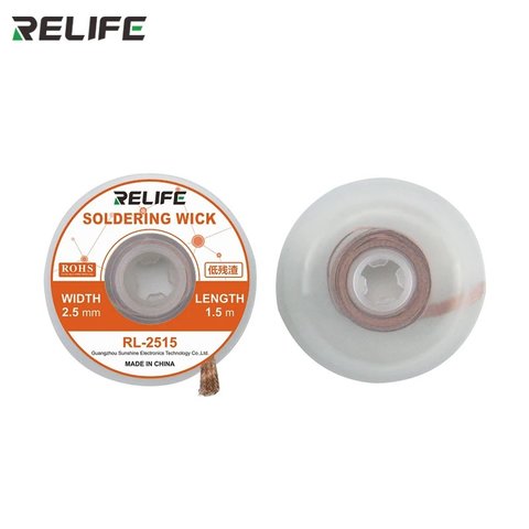 Malla para desoldar RELIFE RL 2515, Ancho 2.5 mm, L 1.5 m
