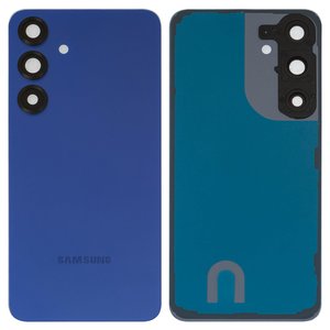 Panel trasero de carcasa puede usarse con Samsung S936 Galaxy S25 Plus, azul, con vidrio de cámara, con componentes, Original PRC , navy