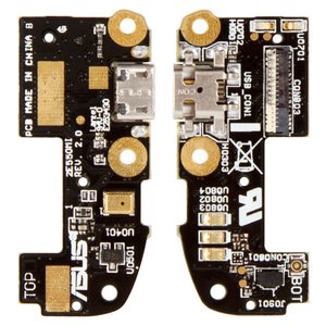 Шлейф для Asus ZenFone 2 ZE550CL , конектора зарядки, з мікрофоном, з компонентами, плата зарядки