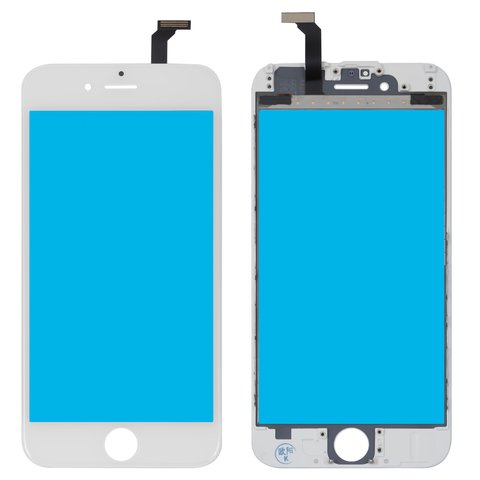 Сенсорний екран для мобільного телефону Apple iPhone 6, з рамкою, Сopy, білий