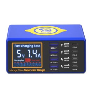 Мережевий зарядний пристрій Mechanic iCharge 8MAX , 110 Вт, Quick Charge, Power Delivery PD , з безпровідною зарядкою, 8 портів