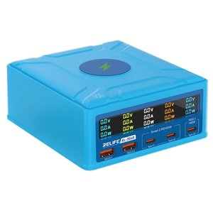 Мережевий зарядний пристрій RELIFE RL 304R , 260 Вт, Quick Charge, Power Delivery PD , з безпровідною зарядкою, 5 портів