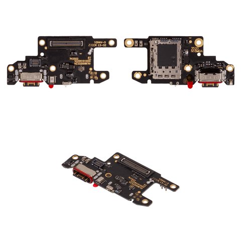 Шлейф для Xiaomi Poco X6, Redmi Note 13 Pro 5G, конектора зарядки, з SIM конектором, плата зарядки
