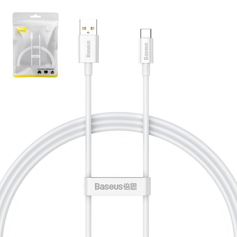 USB кабель Baseus Superior, USB тип C, USB тип A, 100 см, 100 Вт, білий, #P10320102214 01