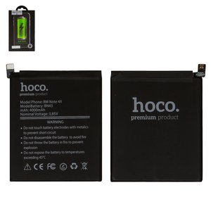 Аккумулятор Hoco BN43 для Xiaomi Redmi Note 4 Global 2017 , Redmi Note 4X, Li Polymer, 3,85 B, 4000 мАч