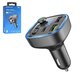 FM-трансмітер Borofone BC48, чорний, з дисплеєм, USB тип-C, USB тип-A, 3 порта, 18 Вт, Quick Charge, USB/ TF card/ bluetooth, #6941991104039