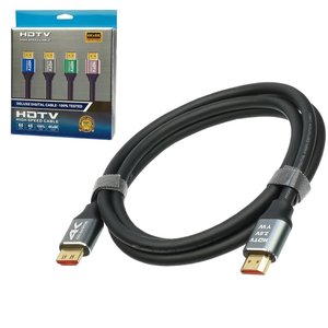 Кабель HDMI 2.0V 4K 3840P, 3 м, с позолоченными коннекторами, черный